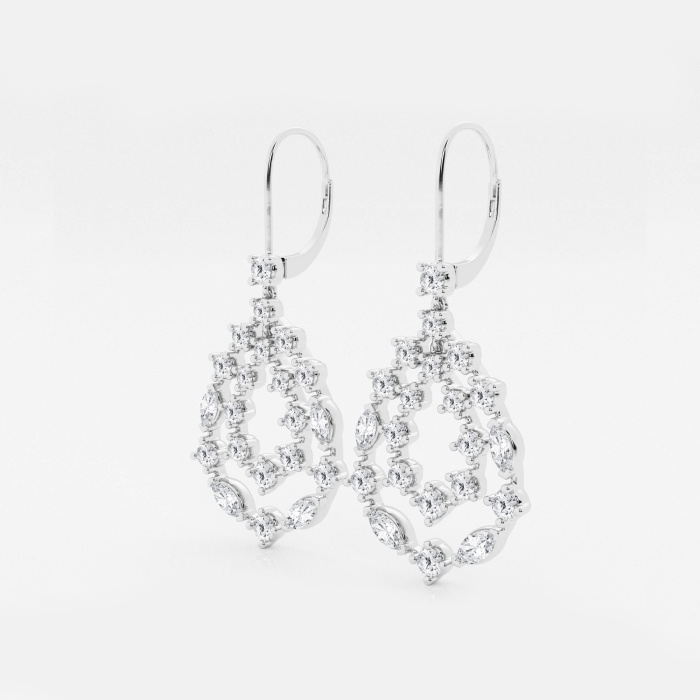 2 1/2 ctw Marquise Lab Grown Diamond Drop Earrings