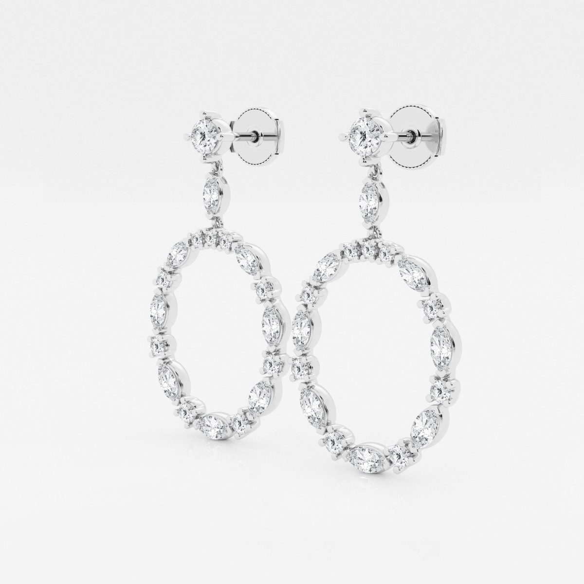 Additional Image 1 for  3 ctw Marquise Lab Grown Diamond Drop Earrings