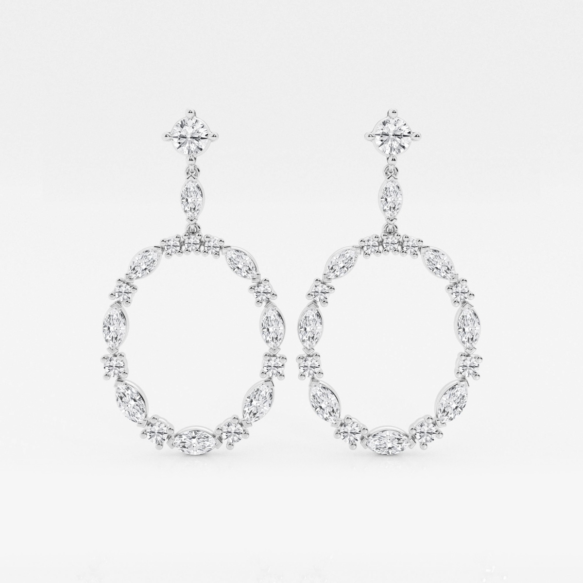 3 ctw Marquise Lab Grown Diamond Drop Earrings