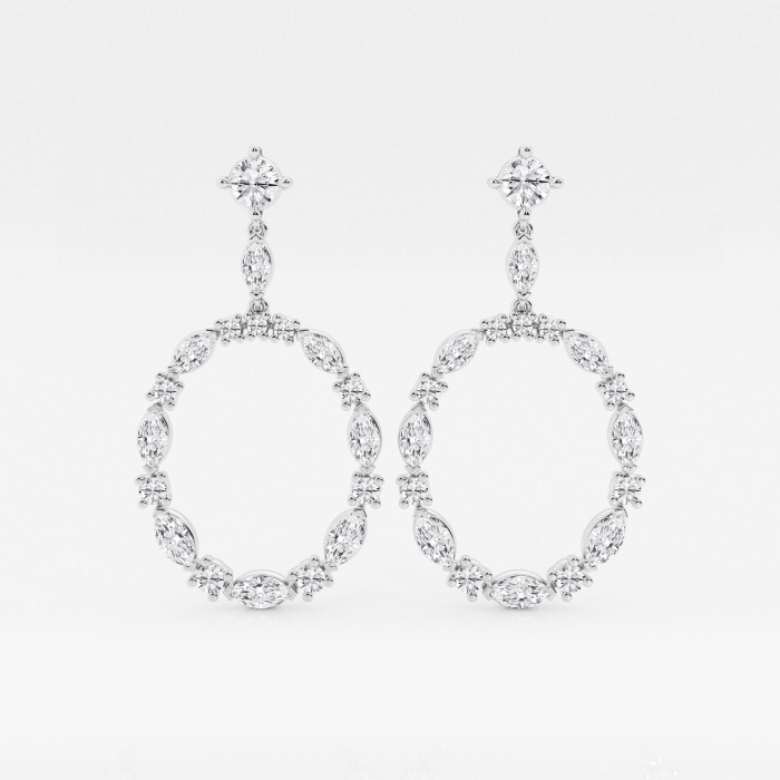 3 ctw Marquise Lab Grown Diamond Drop Earrings