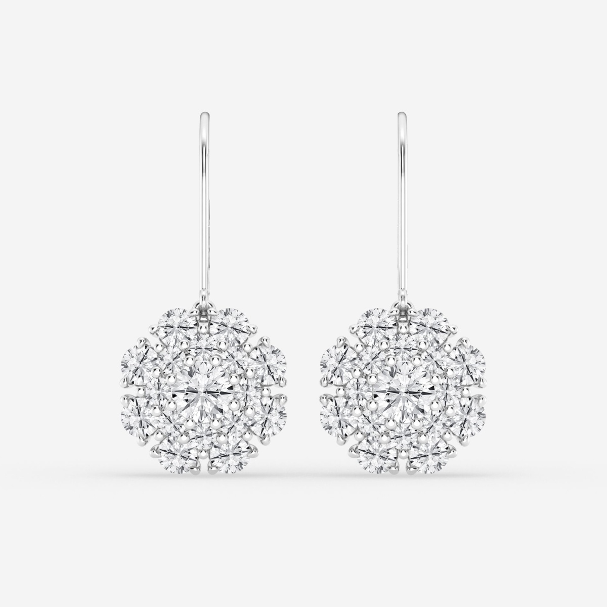 3 1/2 ctw Round Lab Grown Diamond Vintage Multidimensional Fashion Earrings
