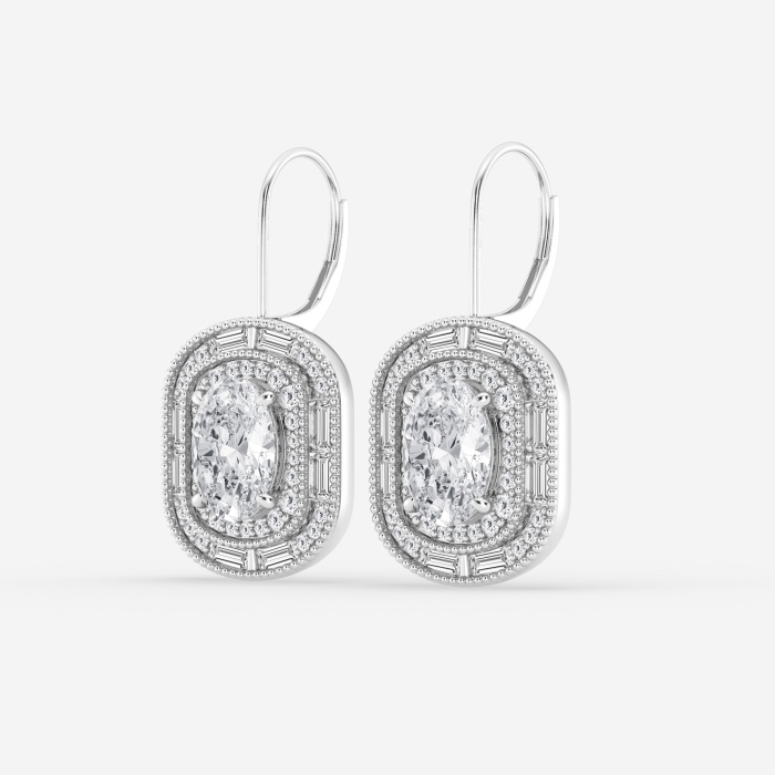 5 3/4 ctw Oval Lab Grown Diamond Vintage Double Halo Fashion Earrings