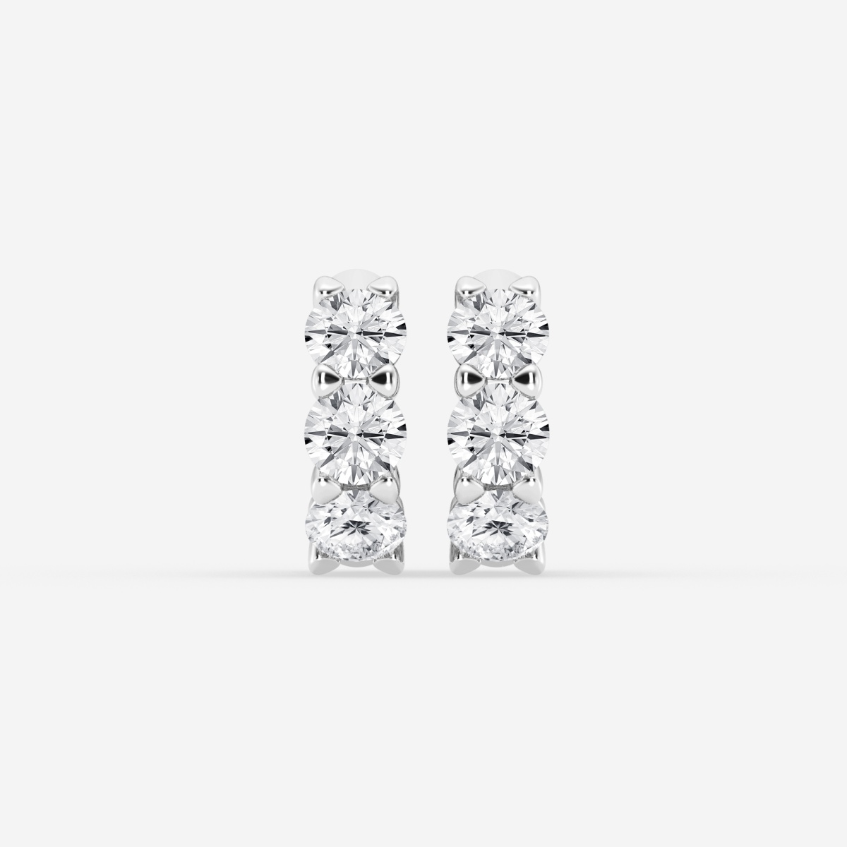 4 1/2 ctw Round Lab Grown Diamond Huggie Hoop Earrings