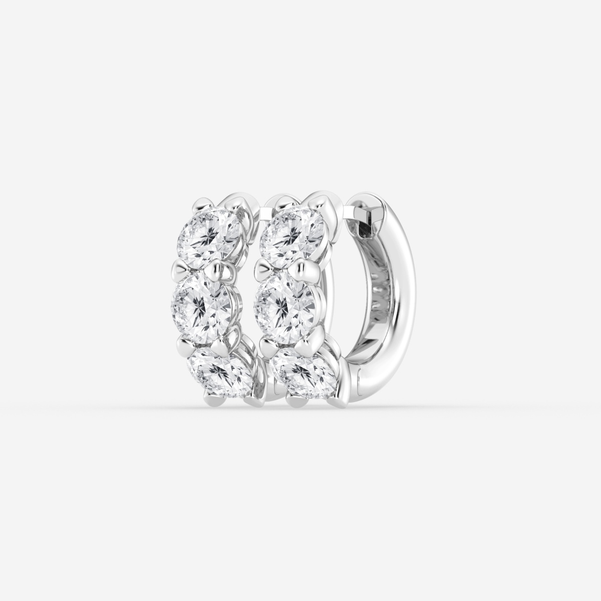 Additional Image 1 for  4 1/2 ctw Round Lab Grown Diamond Huggie Hoop Earrings