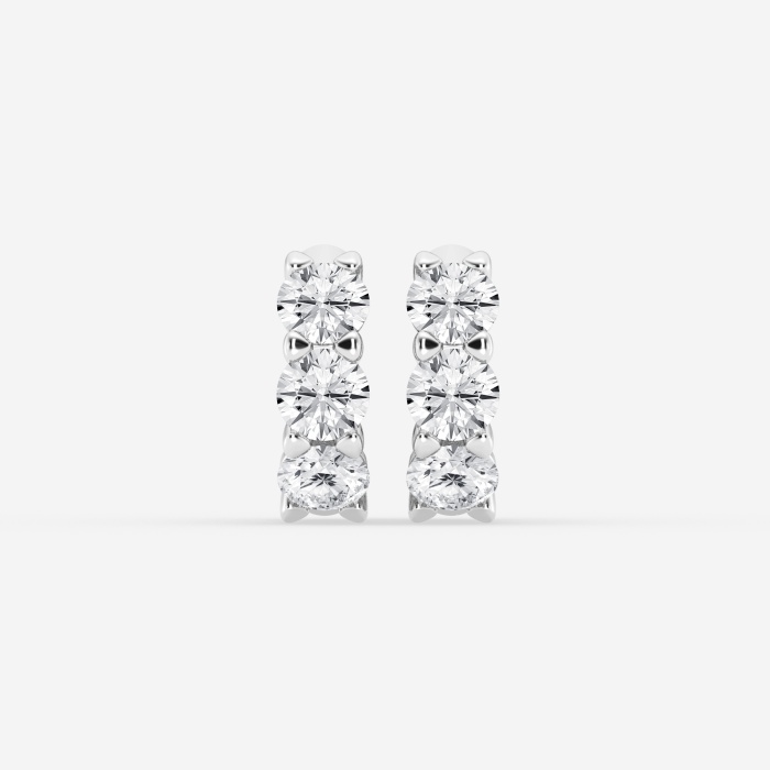 4 1/2 ctw Round Lab Grown Diamond Huggie Hoop Earrings