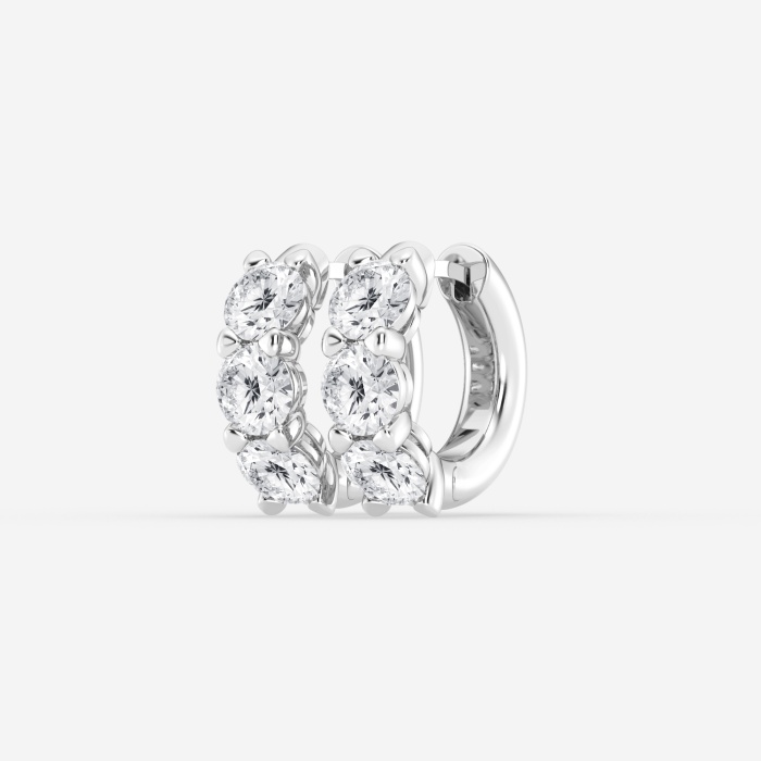 4 1/2 ctw Round Lab Grown Diamond Huggie Hoop Earrings