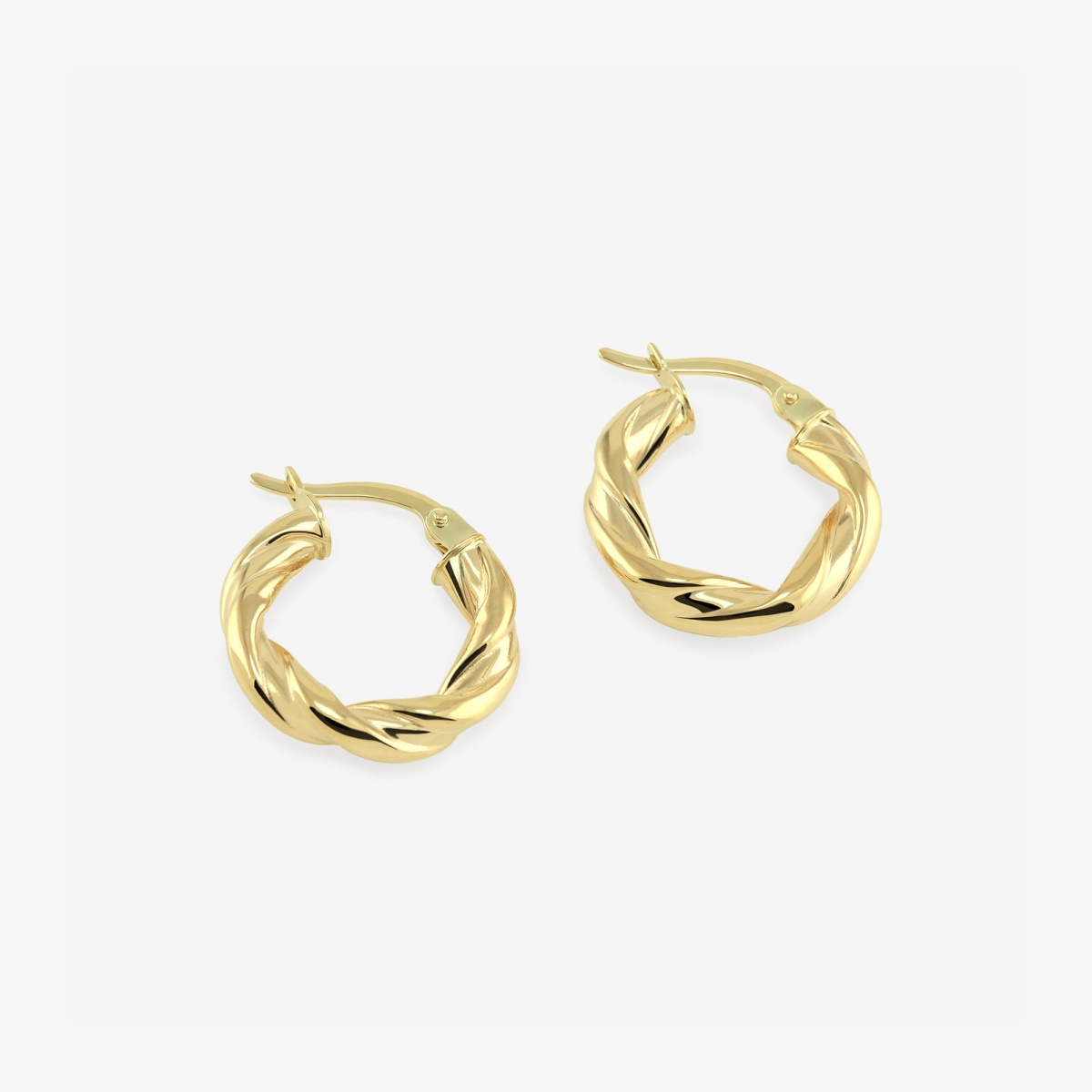 Twisted Round Hoop Earrings - 10mm Diameter