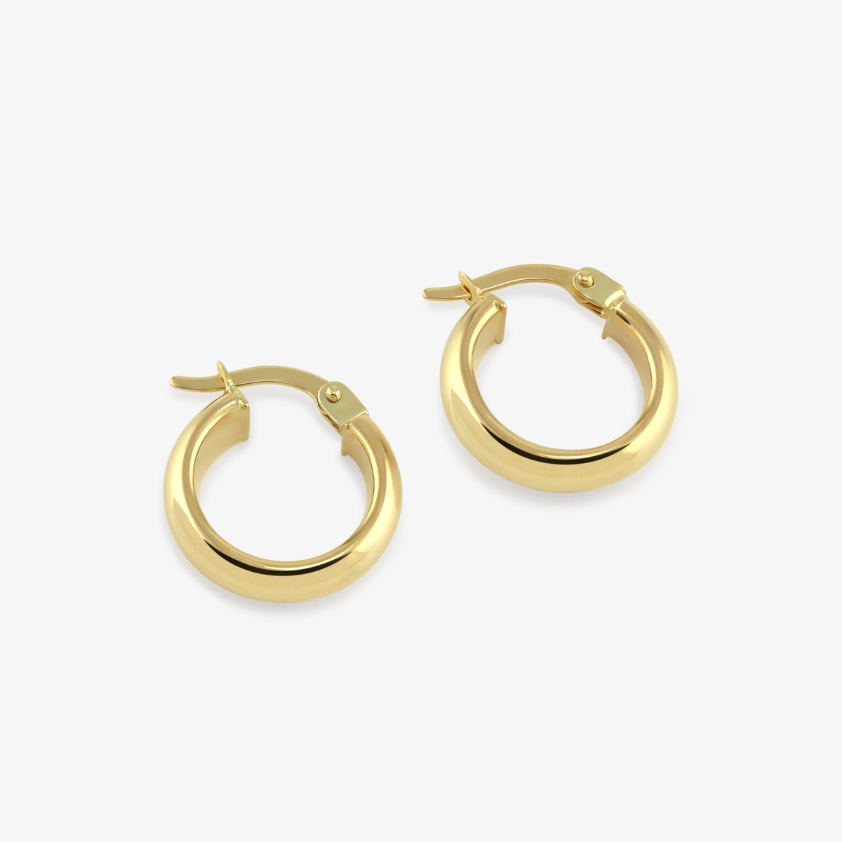 Additional Image 2 for  Plain D-Shape Round Hoop Earrings