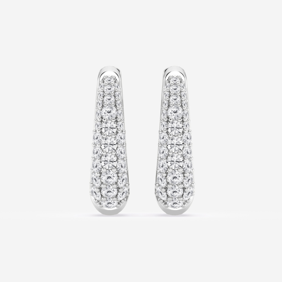 1/2 ctw Round Lab Grown Diamond Tapered Petite Hoop Earrings