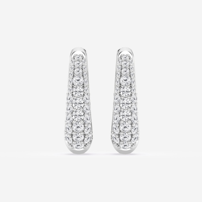 1/2 ctw Round Lab Grown Diamond Tapered Petite Hoop Earrings