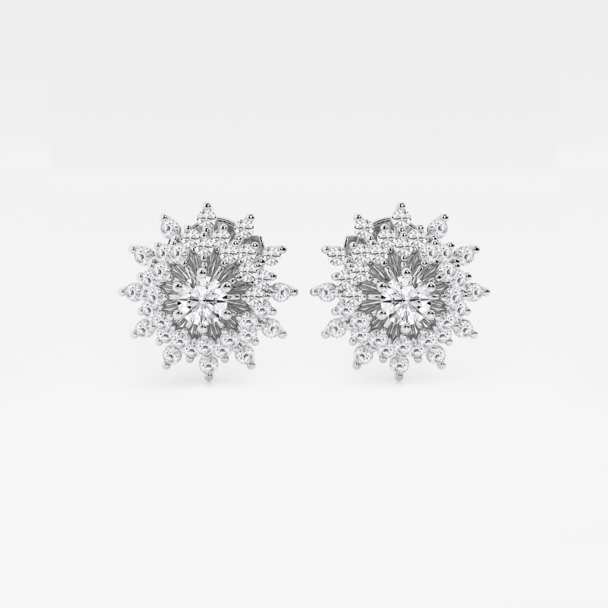 1 ctw Round Lab Grown Diamond Sunburst Fashion Earrings