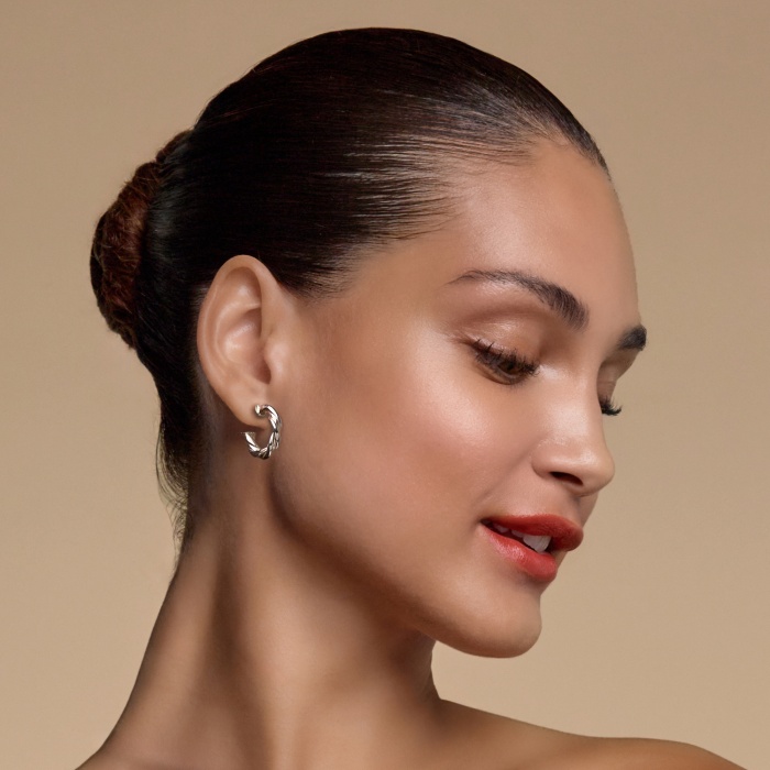 Twisted Round Hoop Earrings - 15mm Diameter