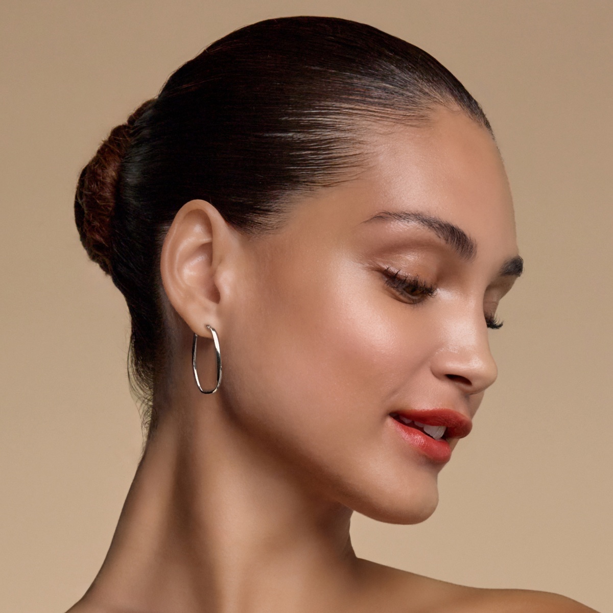 Self Twist Rectangle Hoop Earrings