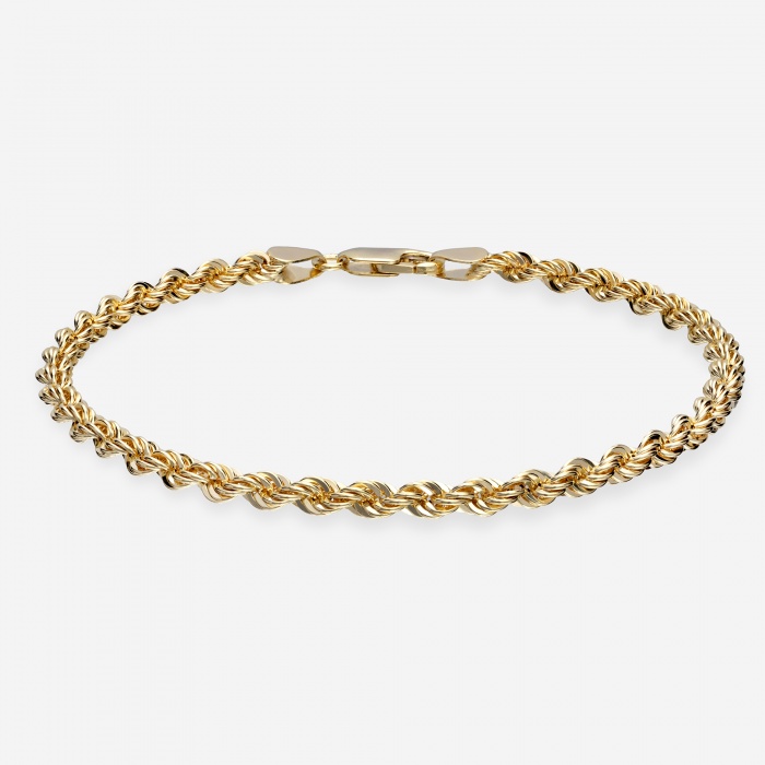 Plain Gold Hollow Rope Link Bracelet