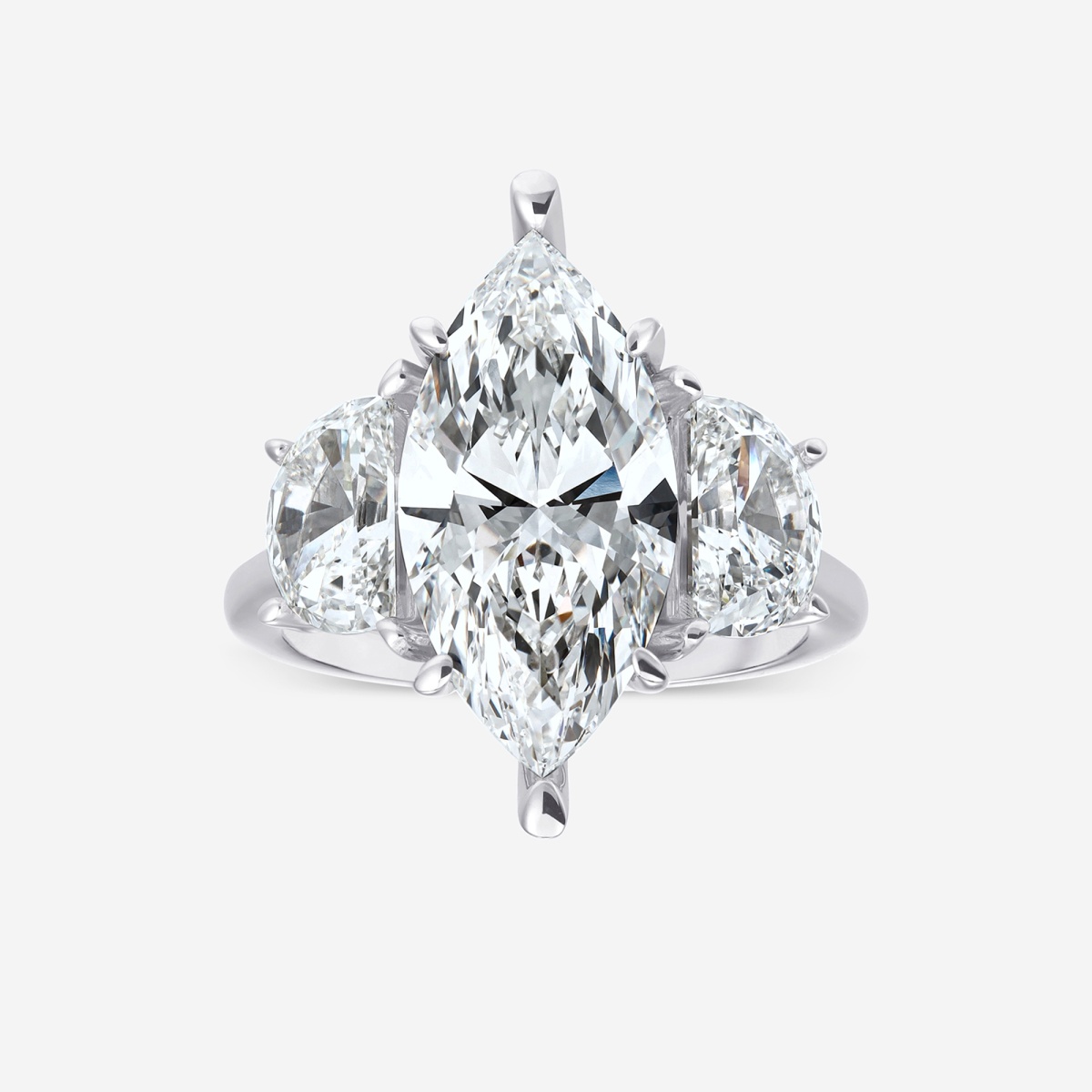 7 ctw Marquise Lab Grown Diamond Three Stone Engagement Ring