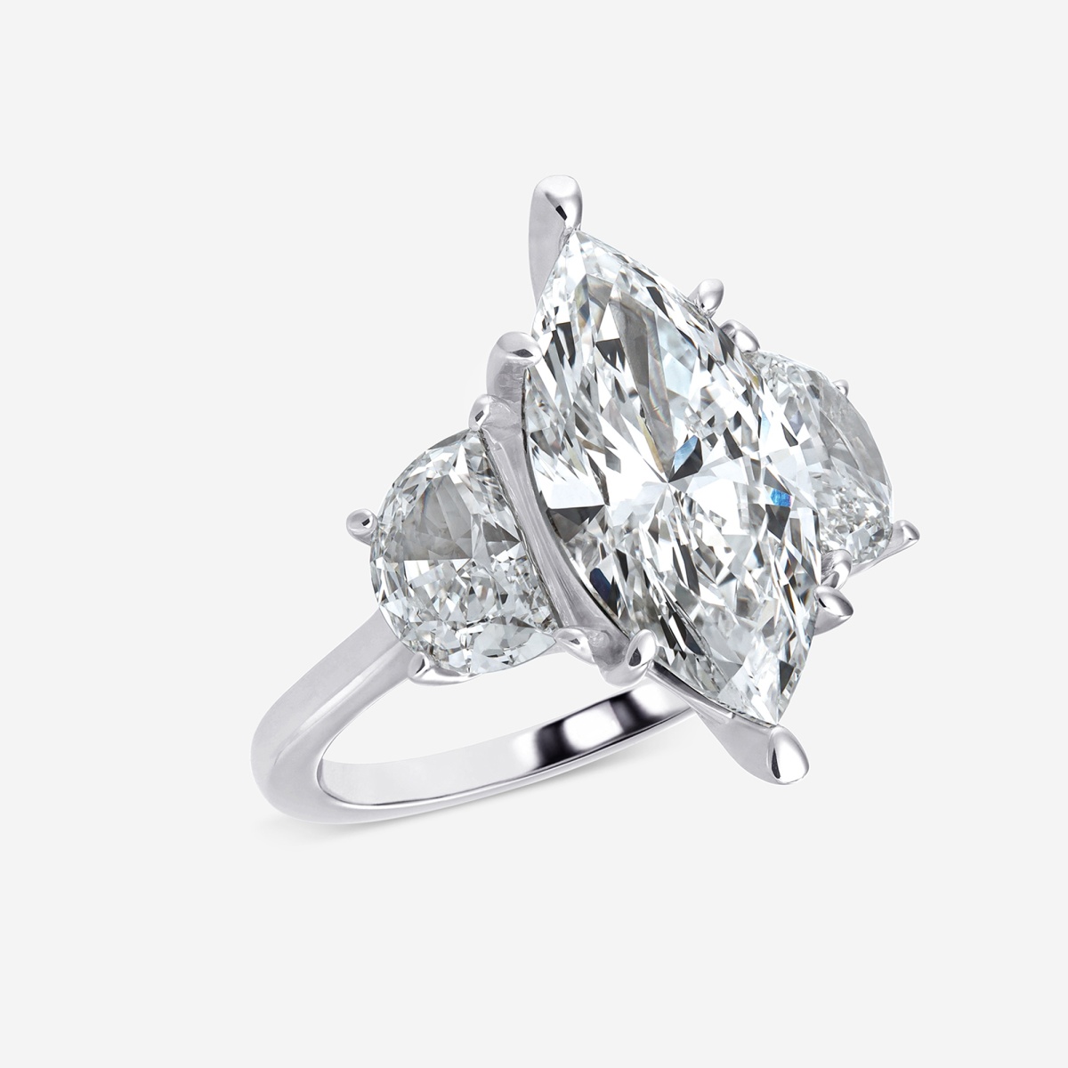 Additional Image 1 for  7 ctw Marquise Lab Grown Diamond Three Stone Engagement Ring