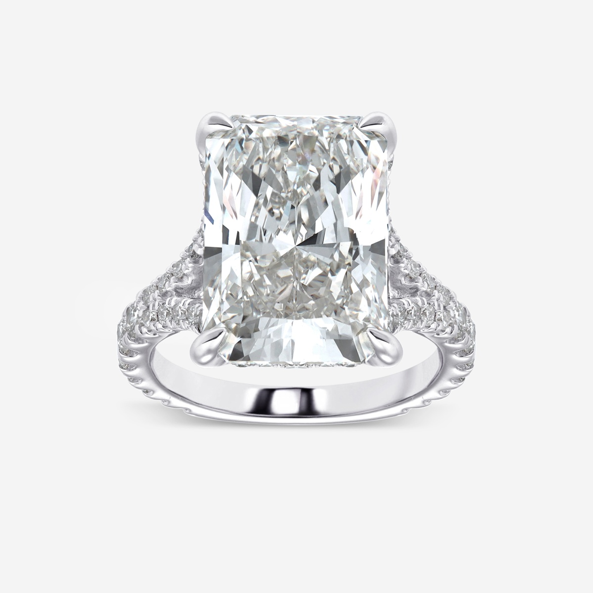 11 1/2 ctw Radiant Lab Grown Diamond Hidden Halo Engagement Ring