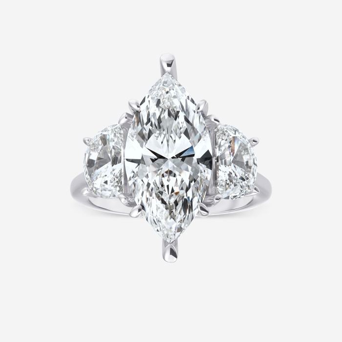 7 ctw Marquise Lab Grown Diamond Three Stone Engagement Ring