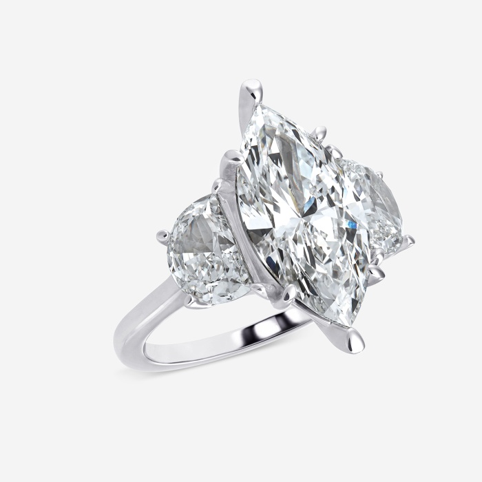 7 ctw Marquise Lab Grown Diamond Three Stone Engagement Ring