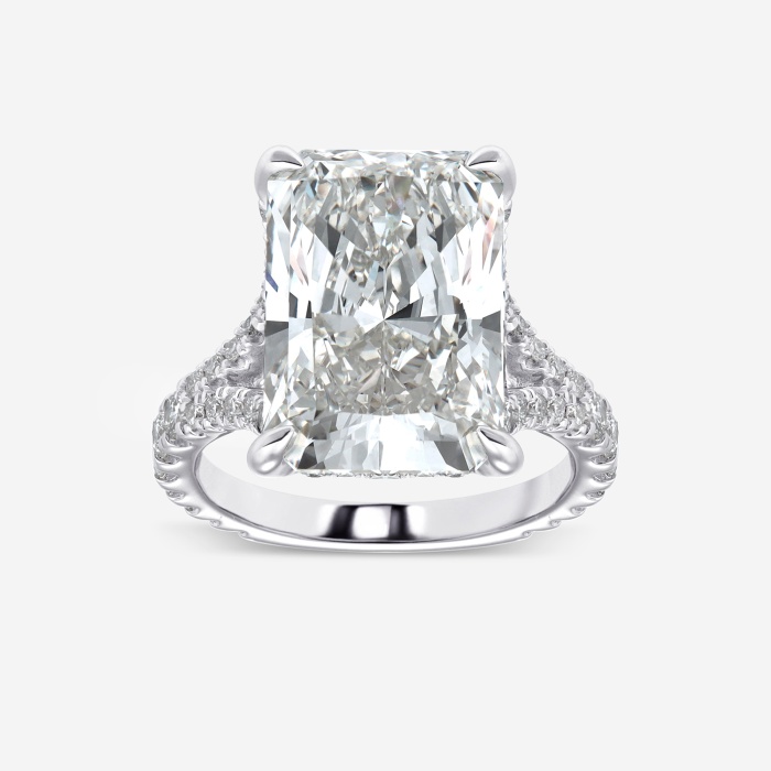 11 1/2 ctw Radiant Lab Grown Diamond Hidden Halo Engagement Ring