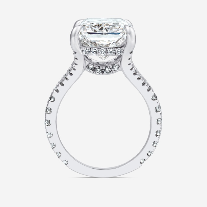 11 1/2 ctw Radiant Lab Grown Diamond Hidden Halo Engagement Ring