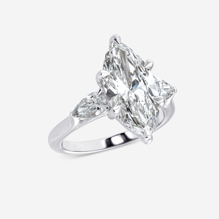 4 2/3 ctw Marquise Lab Grown Diamond Three Stone Engagement Ring