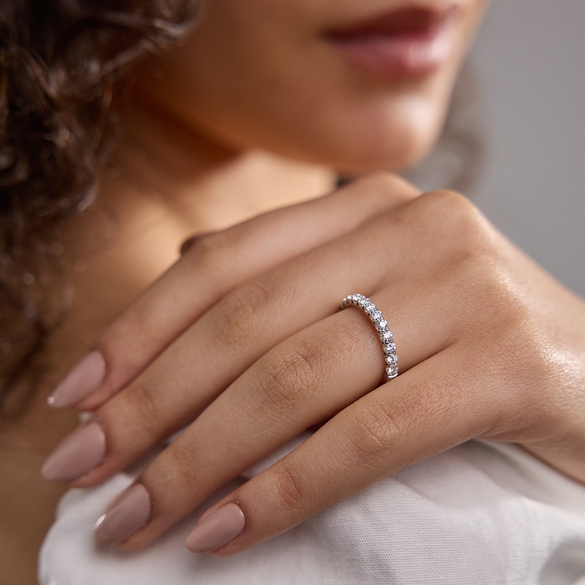 Additional Image 3 for  1/2 ctw Round Lab Grown Diamond Prong Set Wedding Band