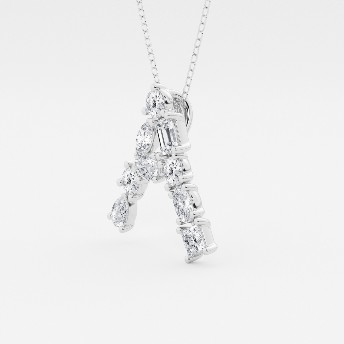 Additional Image 1 for  1 3/4 ctw Mosaic Multi-Shape Initial A Fashion Pendant