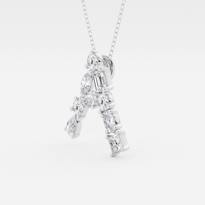 1 3/4 ctw Mosaic Multi-Shape Initial A Fashion Pendant