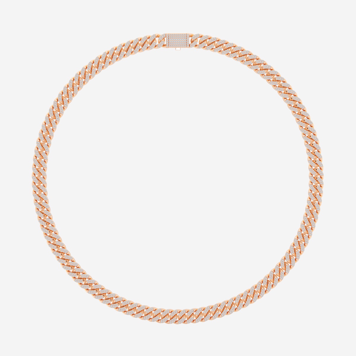 Additional Image 3 for  7 1/3 ctw Round Lab Grown Diamond Cuban Link Fashion Necklace