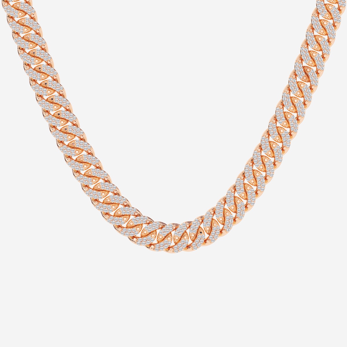 Additional Image 1 for  7 1/3 ctw Round Lab Grown Diamond Cuban Link Fashion Necklace