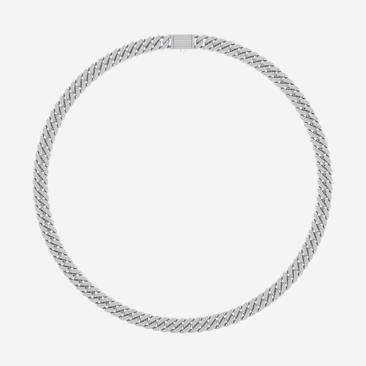 Additional Image 4 for  5 1/2 ctw Round Lab Grown Diamond Cuban Link Fashion Necklace