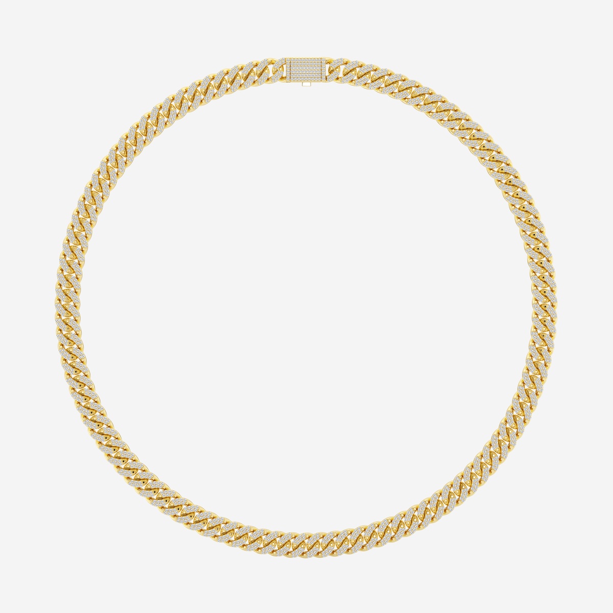 Additional Image 2 for  7 ctw Round Lab Grown Diamond Cuban Link Fashion Necklace
