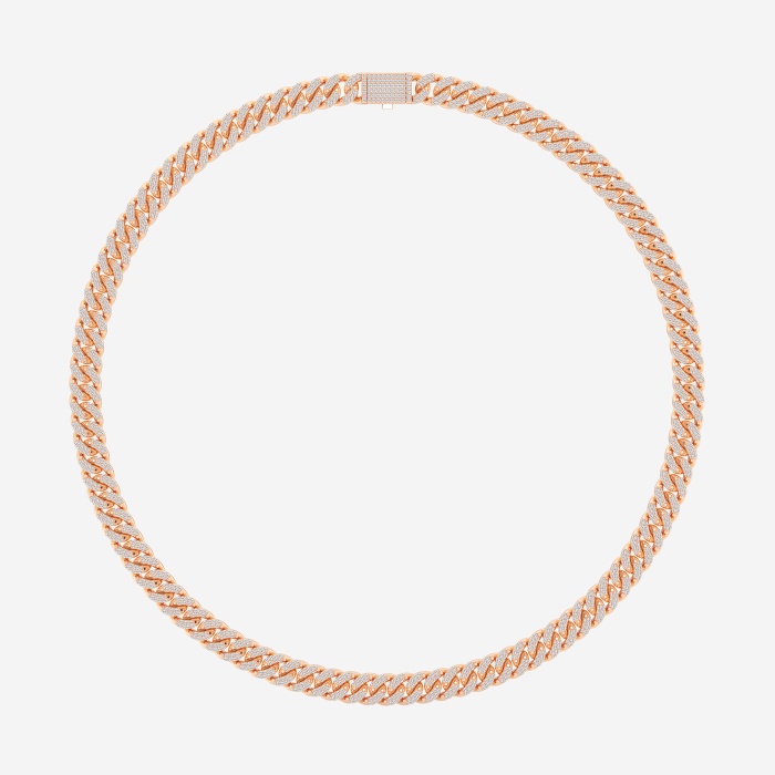 7 1/3 ctw Round Lab Grown Diamond Cuban Link Fashion Necklace