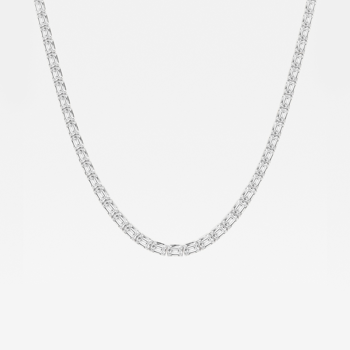 22 ctw Emerald Lab Grown Diamond Graduated Tennis Necklace