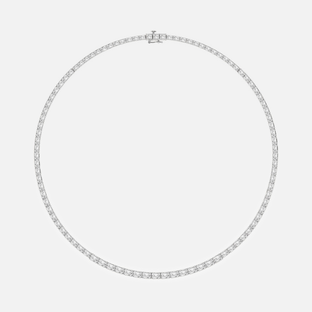 Additional Image 3 for  22 ctw Emerald Lab Grown Diamond Graduated Tennis Necklace