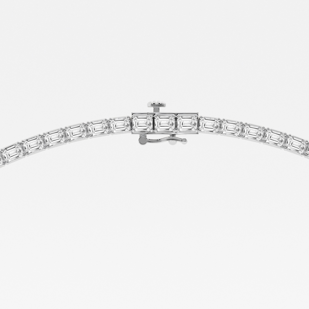 Additional Image 2 for  22 ctw Emerald Lab Grown Diamond Graduated Tennis Necklace