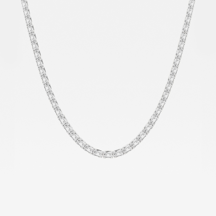 22 ctw Emerald Lab Grown Diamond Graduated Tennis Necklace