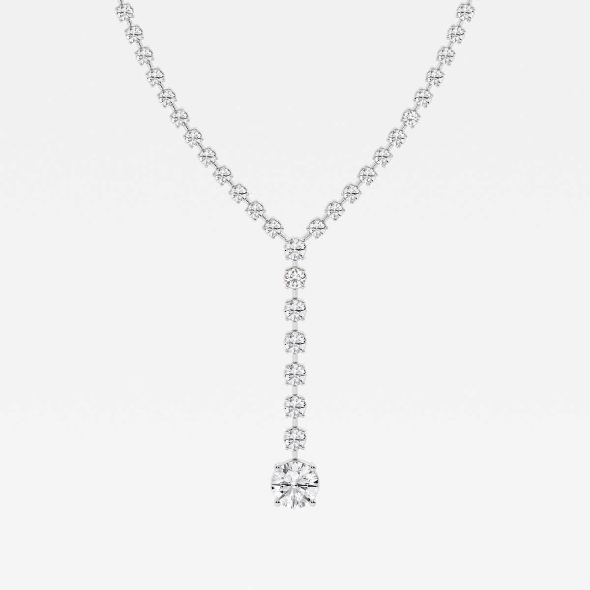 16 1/2 ctw Round Lab Grown Diamond Lariat Tennis Necklace