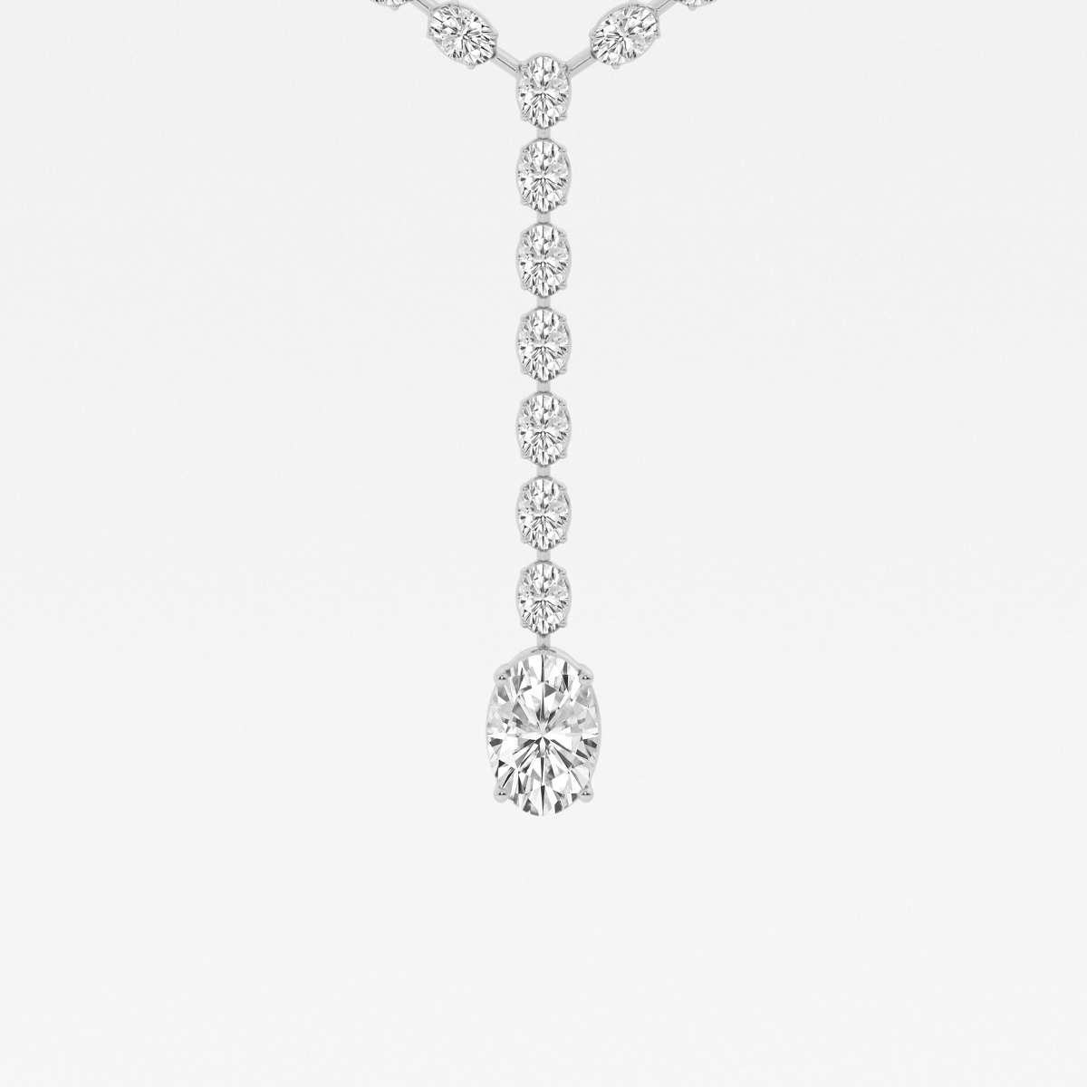 Additional Image 1 for  17 ctw Oval Lab Grown Diamond Lariat Tennis Necklace