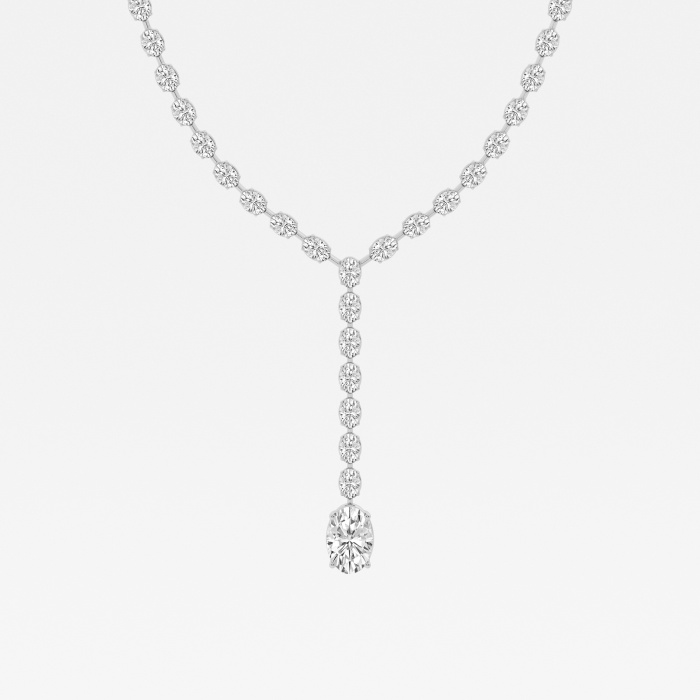17 ctw Oval Lab Grown Diamond Lariat Tennis Necklace