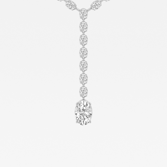 17 ctw Oval Lab Grown Diamond Lariat Tennis Necklace