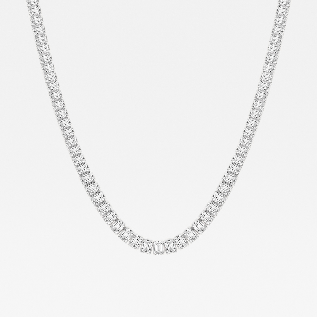 32 ctw Emerald Lab Grown Diamond Graduated Tennis Necklace