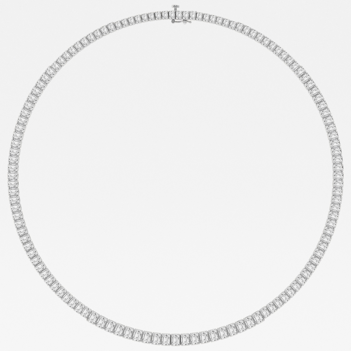 Additional Image 1 for  32 ctw Emerald Lab Grown Diamond Graduated Tennis Necklace