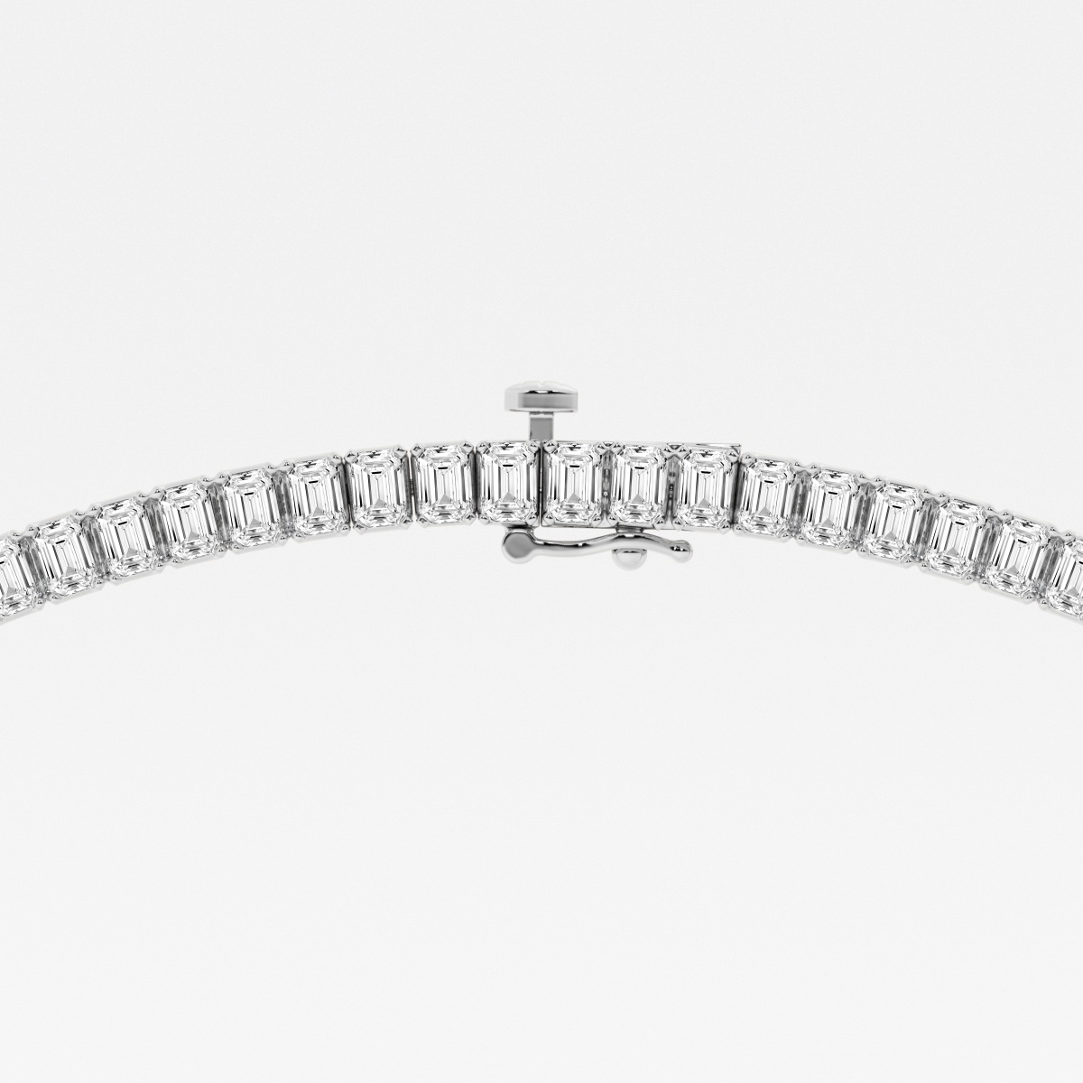 Additional Image 2 for  32 ctw Emerald Lab Grown Diamond Graduated Tennis Necklace