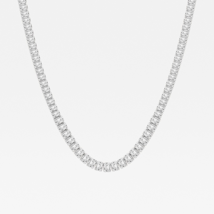 32 ctw Emerald Lab Grown Diamond Graduated Tennis Necklace
