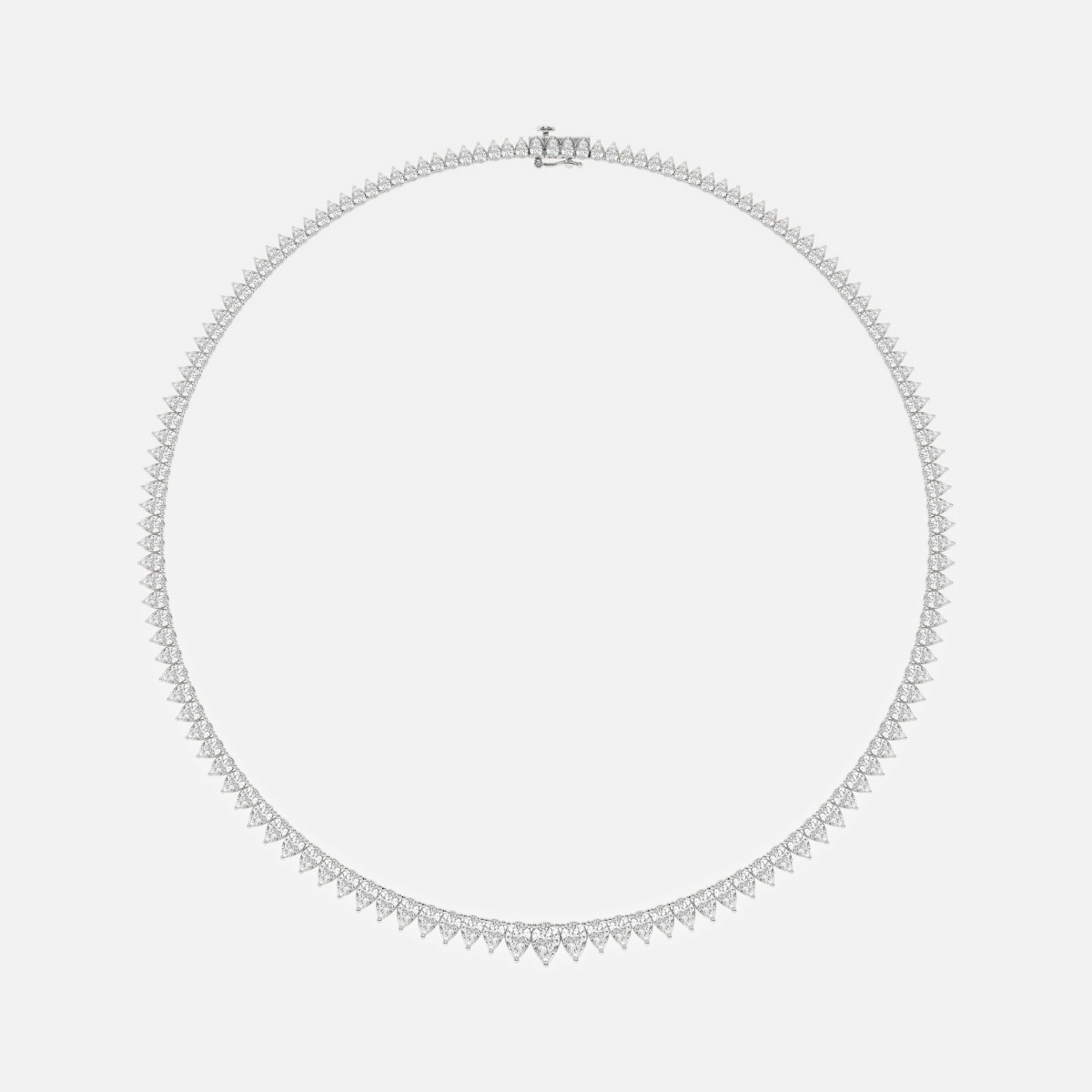 Additional Image 3 for  21 1/2 ctw Pear Lab Grown Diamond Graduated Tennis Necklace