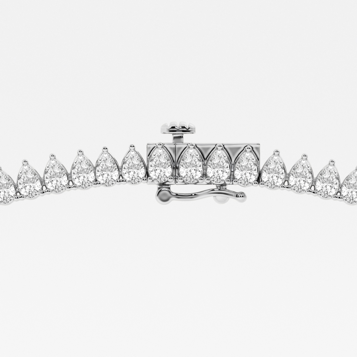 Additional Image 2 for  21 1/2 ctw Pear Lab Grown Diamond Graduated Tennis Necklace