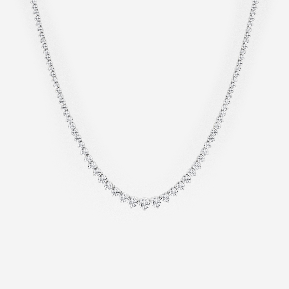 12 ctw Round Lab Grown Diamond Graduated Riviera Necklace