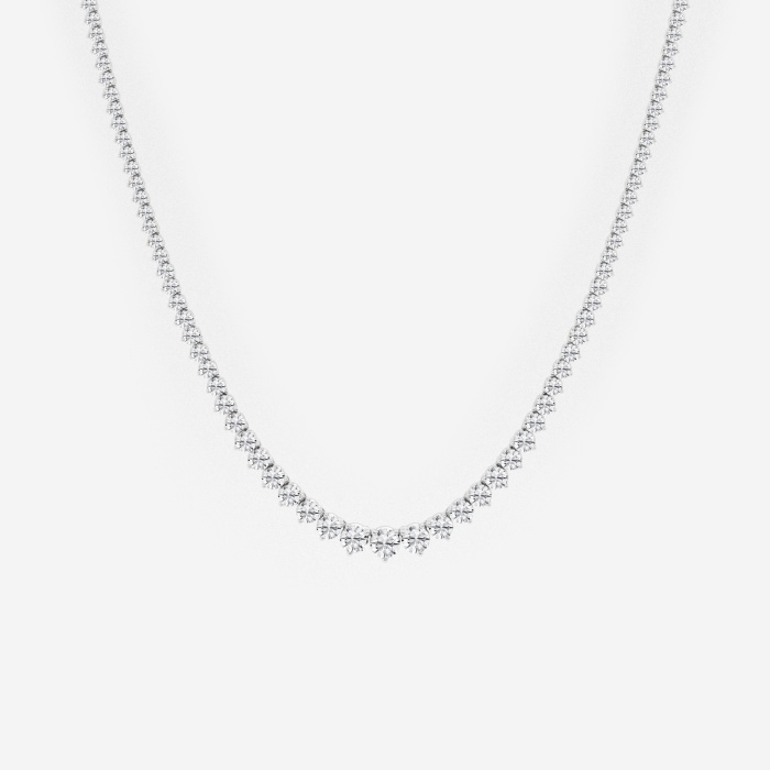 12 ctw Round Lab Grown Diamond Graduated Riviera Necklace